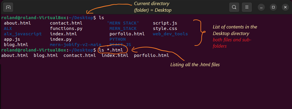 Linux file system commands - wild cards